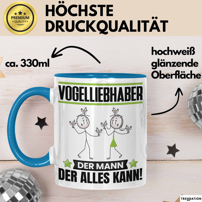 Vogelliebhaber Tasse Geschenk für Vogelliebhaber Der Mann Der Alles Kann Geschenkidee zum Geburtstag Blau Trendation