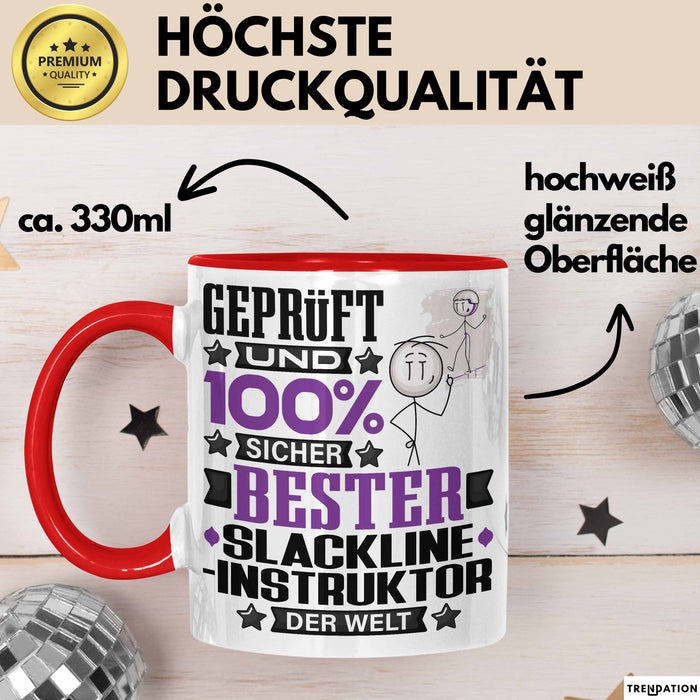 Slackline-Instruktor Geschenk Lustiger Spruch für Slackline-Instruktor Geschenkidee Bester Slackline-Instruktor Der Welt Rot Trendation