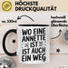 Annette Tasse Geschenk Wo Eine Annette Ist Ist Auch Ein Weg Geschenkidee Becher mit Name Schwarz Trendation