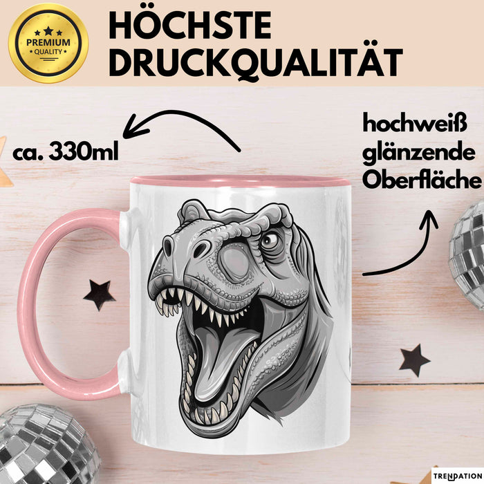 Dinosaurier Tier Tasse Geschenk Lustige Geschenkidee Spruch Rosa Trendation