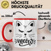 Katzen-Besitzerin Tasse Geschenk Meow Katze Geschenkidee Miau Katzen Mama Kaffee-Becher Rot Trendation