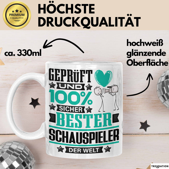 Schauspieler Geschenk Lustiger Spruch für Schauspieler Geschenkidee Bester Schauspieler Der Welt Weiß Trendation