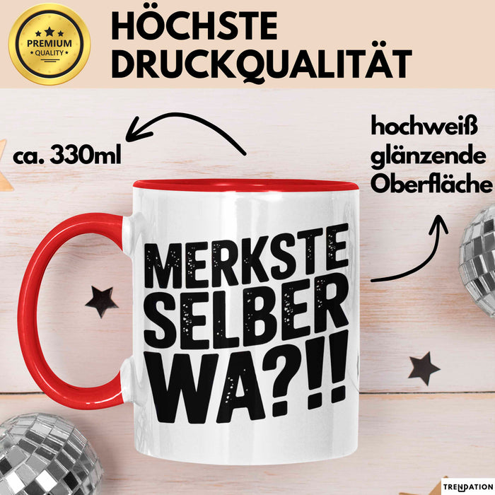 Deutschland Berlin Tasse Geschenk Lustige Geschenkidee Spruch Merkste Selber Wa Rot Trendation