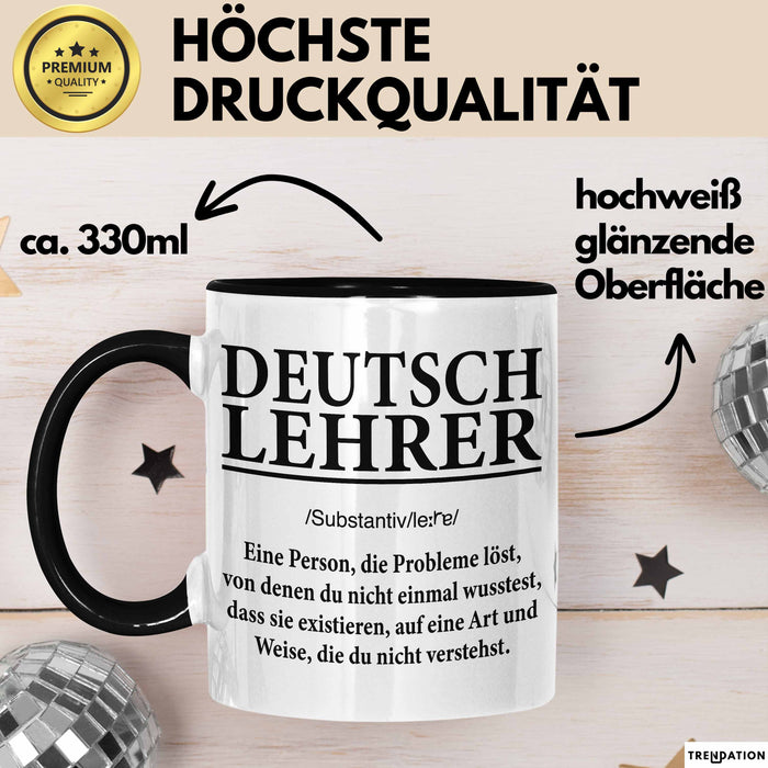 Deutschlehrer Unterricht Tasse Geschenk Lustige Geschenkidee Spruch Deutsch Lehrer Trendation