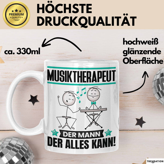 Musiktherapeut Tasse Geschenk für Musiktherapeut Der Mann Der Alles Kann Geschenkidee zum Geburtstag Weiß Trendation