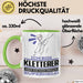 Kletterer Geschenk Tasse Ich Bin Kletterer Aber Sag Doch Einfach Superheld Lustige Geschenkdiee für Kletterer Kaffee-Becher Grün Trendation