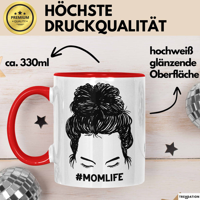 Mutter Tasse Geschenk Stress #Momlife Geschenkidee für beste Mama Muttertag Idee Mom Geschenk von Tochter an Mutter Rot Trendation