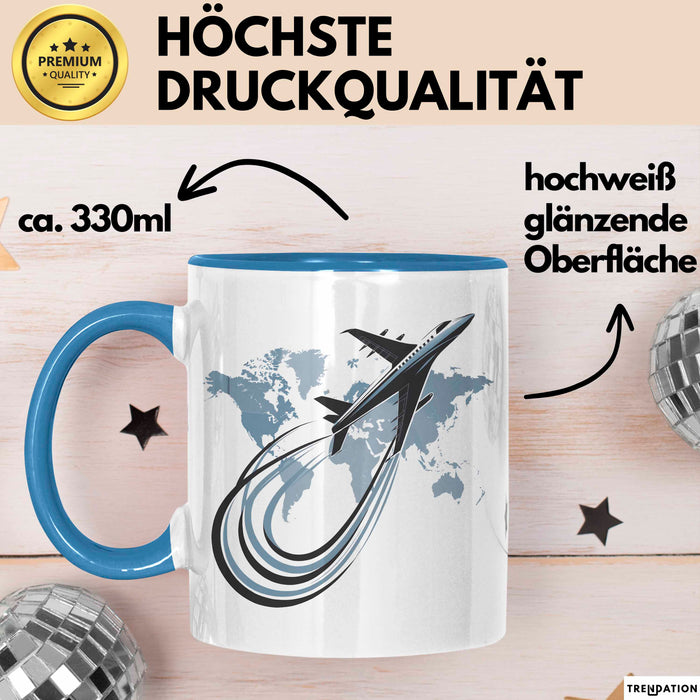 Pilot Tasse Geschenkidee Flugliebhaber Lustiger Spruch Geschenkidee Lustig Blau Trendation
