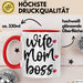 Tasse Wife Mom Boss Geschenkidee für Mütter und Ehefrauen Rot Trendation