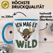 Hirschjäger Jagd Tasse Geschenk Ich mag’s wild Spruch Blau Trendation