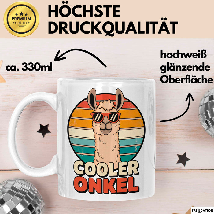 Onkel Lama Sarkastisch Sarkasmus Tasse Geschenk Lustige Geschenkidee Spruch Cooler Onkel Weiß Trendation