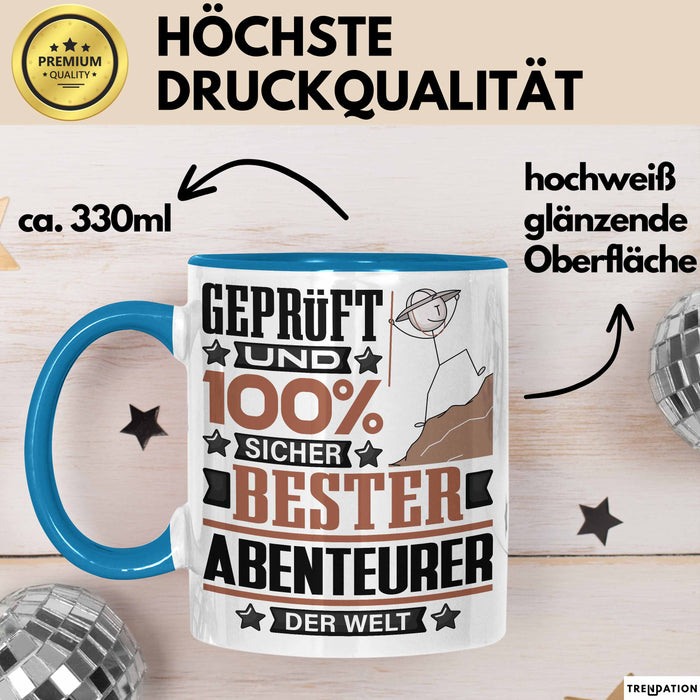 Abenteurer Geschenk Lustiger Spruch für Abenteurer Geschenkidee Bester Abenteurer Der Welt Blau Trendation