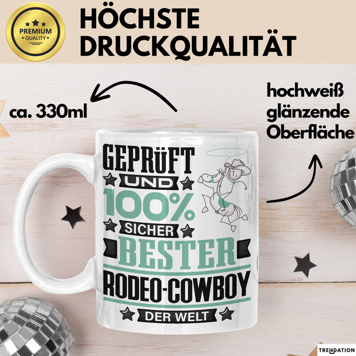 Rodeo-Cowboy Geschenk Lustiger Spruch für Rodeo-Cowboy Geschenkidee Bester Rodeo-Cowboy Der Welt Weiß Trendation