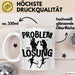 Fußballer Tasse Geschenk für Fußballspieler Männer Geschenkidee Problem und Lösung Fussball Spielen Weiß Trendation