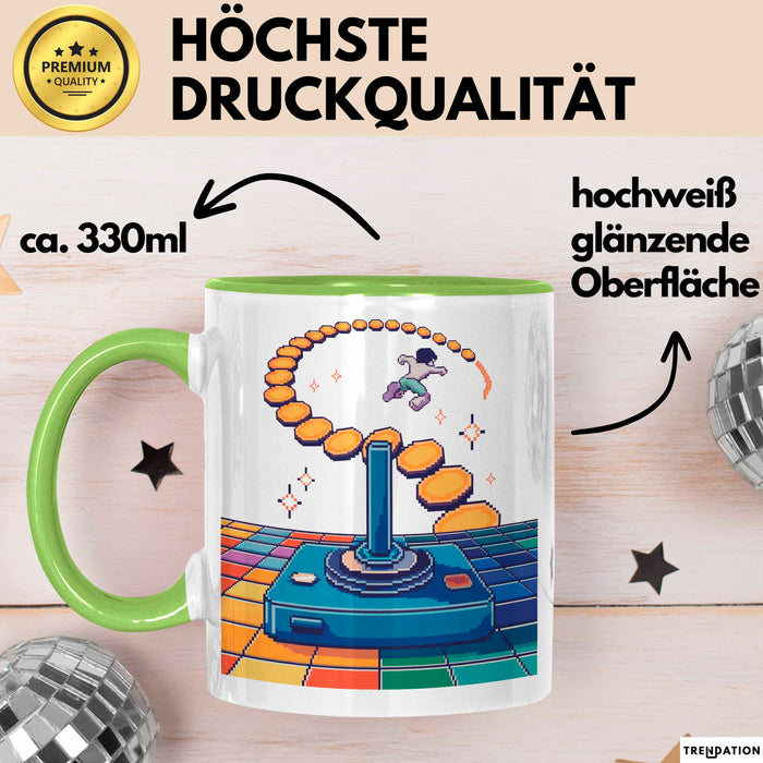 Retro Gamer Tasse Geschenk Lustige Geschenkidee Spruch Für Oldschool Spieler Grün Trendation