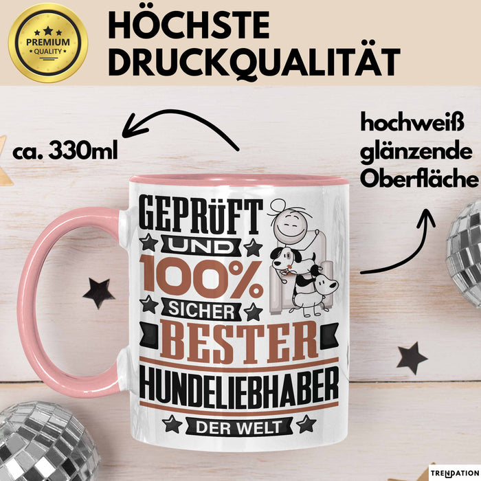 Hundeliebhaber Geschenk Lustiger Spruch für Hundeliebhaber Geschenkidee Bester Hundeliebhaber Der Welt Rosa Trendation