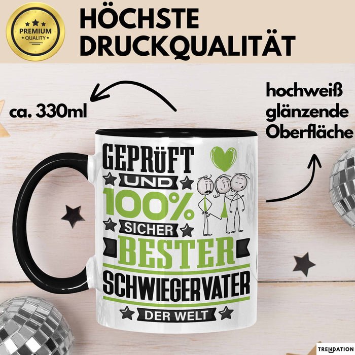 Schwiegervater Geschenk Lustiger Spruch für Schwiegervater Geschenkidee Bester Schwiegervater Der Welt Schwarz Trendation