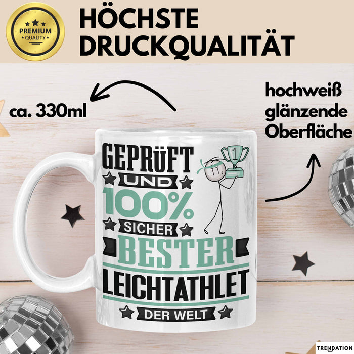Leichtathlet Geschenk Lustiger Spruch für Leichtathlet Geschenkidee Bester Leichtathlet Der Welt Weiß Trendation