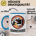 IT Informatiker Nerd Tasse Geschenk Adminosaurus Spruch Blau Trendation