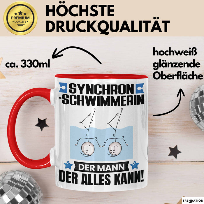 Synchronschwimmerin Tasse Geschenk für Synchronschwimmerin Der Mann Der Alles Kann Geschenkidee zum Geburtstag Rot Trendation