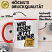 Deutschlehrer Unterricht Tasse Geschenk Lustige Geschenkidee Spruch "Wir Essen Jetzt Kinder" Satzzeichen Retten Leben Rot Trendation