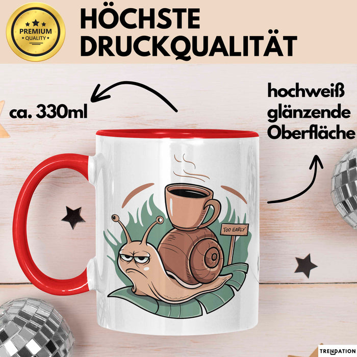 Morgenhasser Tasse Geschenkidee für Muffel Rot Trendation