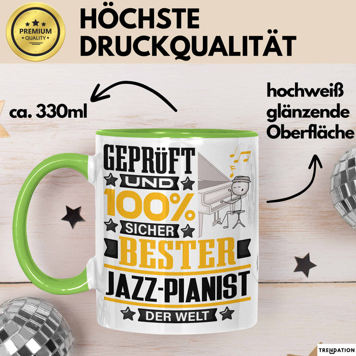Jazz-Pianist Geschenk Lustiger Spruch für Jazz-Pianist Geschenkidee Bester Jazz-Pianist Der Welt Grün Trendation