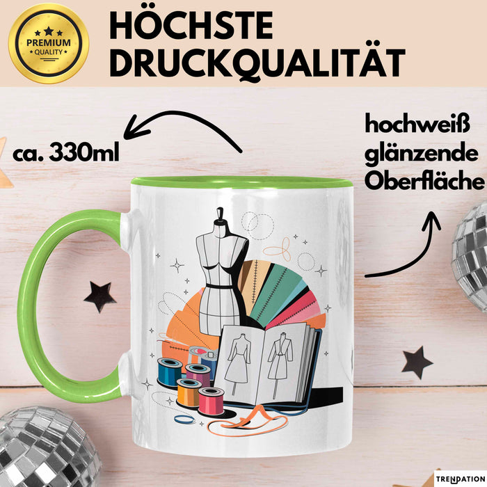 Modedesigner Tasse Geschenk Lustige Geschenkidee Spruch Für Stil Kreative Grün Trendation