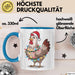 Huhn Weihnachtsfeier Tasse Geschenk Lustige Geschenkidee Spruch Blau Trendation