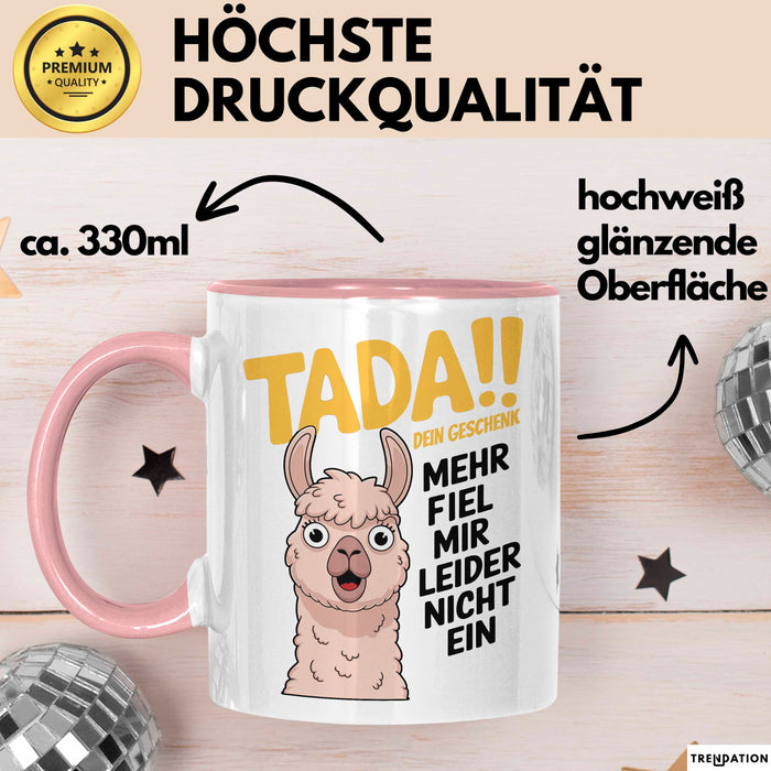Sarkastisches Lama Tasse Geschenk Lustige Geschenkidee Spruch Dein Geschenk Mehr Fiel Mir Leider Nicht Ein Rosa Trendation