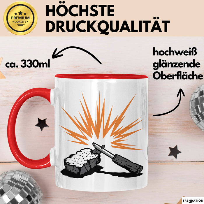 Bushcraft Fan Tasse Geschenkidee Naturfertigkeiten Liebhaber Rot Trendation