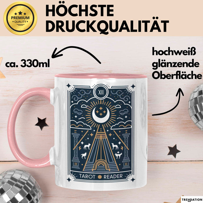 Tarotkartenleser Tasse Geschenkidee für mystische Sucher Rosa Trendation