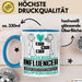 Influencer Geschenk Tasse Ich Bin Influencer Aber Sag Doch Einfach Superheld Lustige Geschenkdiee für Influencer Kaffee-Becher Blau Trendation