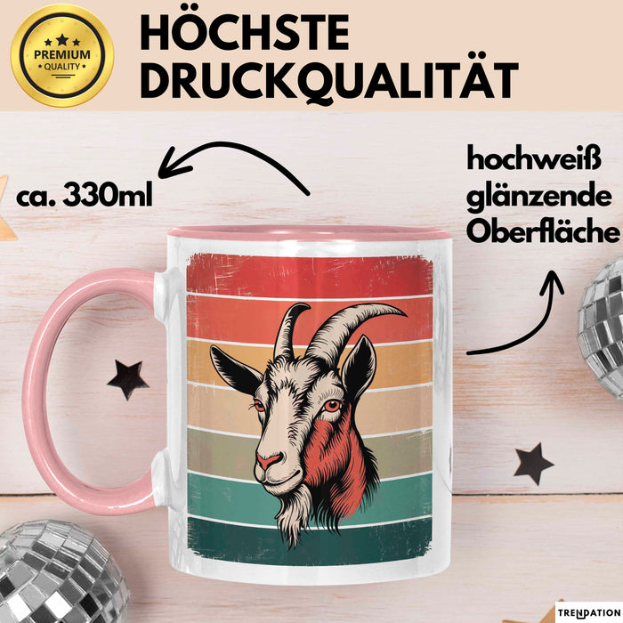 Ziegenbauer Ziegen Tier Tasse Geschenk Lustige Geschenkidee Spruch Rosa Trendation