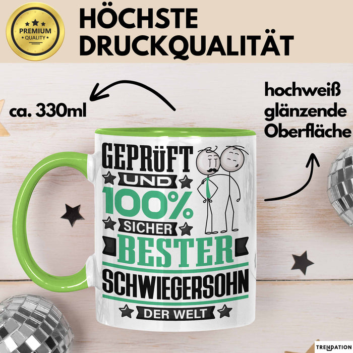 Schwiegersohn Geschenk Lustiger Spruch für Schwiegersohn Geschenkidee Bester Schwiegersohn Der Welt Grün Trendation