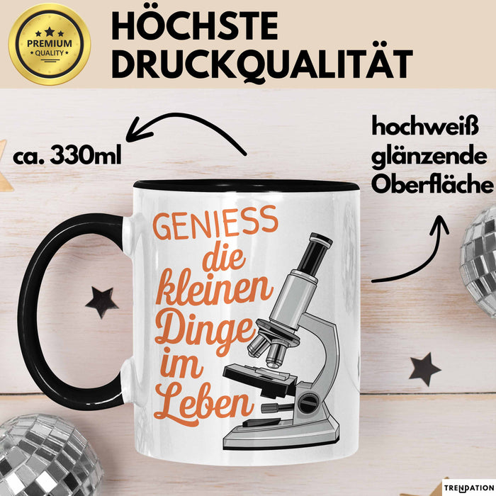 Biologielehrer Unterricht Tasse Geschenk Lustige Geschenkidee Spruch Genieß Die Kleinen Dinge Im Leben Trendation