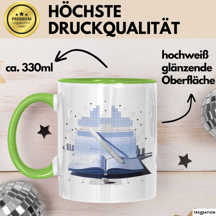 Architekt Tasse Geschenk Lustige Geschenkidee Spruch Für Design Denker Grün Trendation