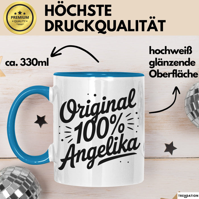 Angelika Tasse Geschenk Original 100% Angelika Geschenkidee Geburtstag Blau Trendation