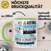 Singer-Songwriterin Tasse Geschenk Lustiger Spruch Bitte Erheben Sie Sich Seine Majestät Die Singer-Songwriterin Betritt Den Raum Grün Trendation