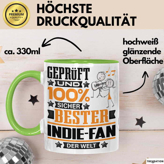 Indie-Fan Geschenk Lustiger Spruch für Indie-Fan Geschenkidee Bester Indie-Fan Der Welt Grün Trendation