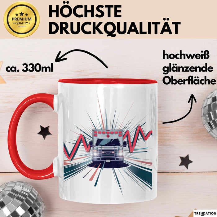 Notfallsanitäter Tasse Geschenk Lustige Geschenkidee Spruch Für Ersthelfer Rot Trendation