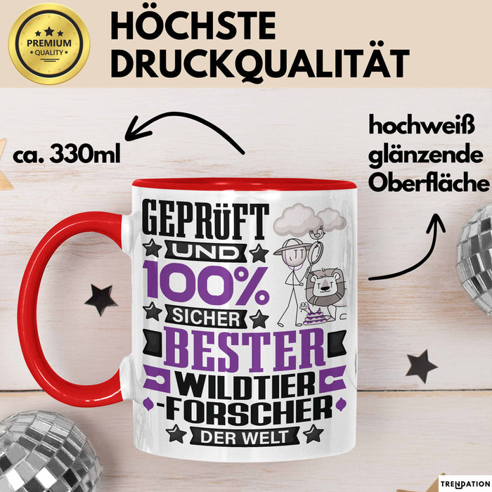 Wildtierforscher Geschenk Lustiger Spruch für Wildtierforscher Geschenkidee Bester Wildtierforscher Der Welt Rot Trendation