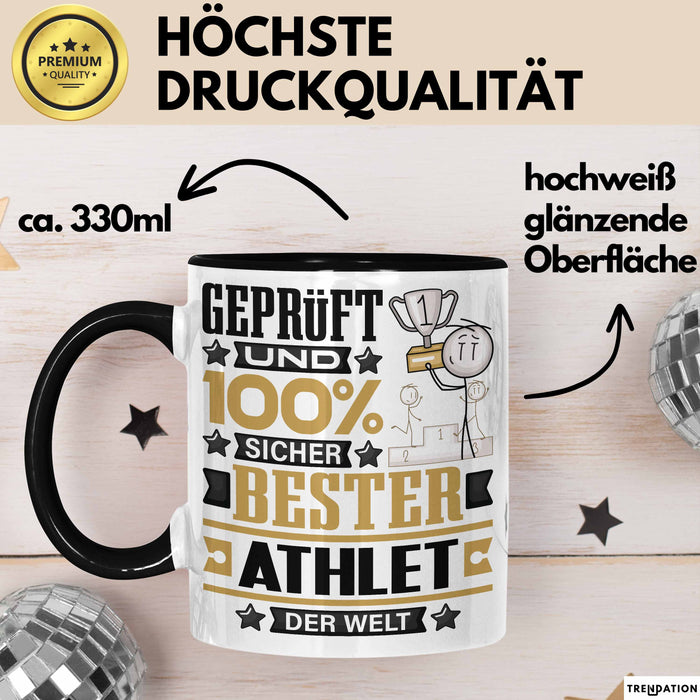 Athlet Geschenk Lustiger Spruch für Athlet Geschenkidee Bester Athlet Der Welt Schwarz Trendation