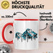 Ski Tasse Geschenk Grafik Skiberge Berge Becher Rot Trendation