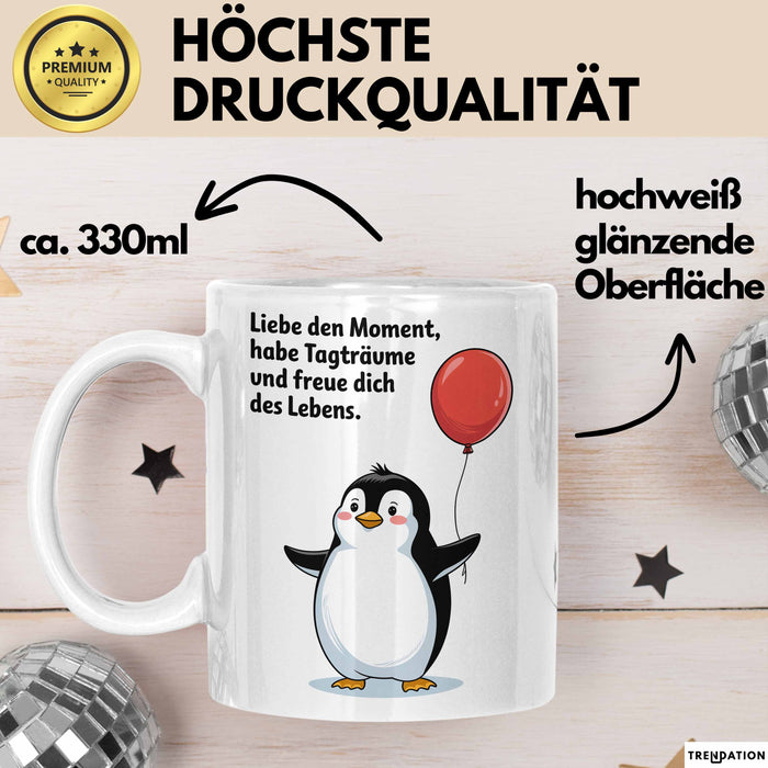 Büroarbeit Kollege Abschied Tasse Geschenk Lustige Geschenkidee Spruch Liebe Den Moment Habe Tagträume Und Freue Dich Des Lebens Weiß Trendation