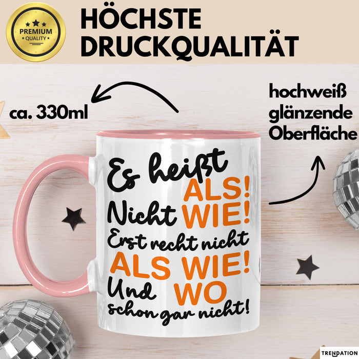 Deutschlehrer Unterricht Tasse Geschenk Lustige Geschenkidee Spruch Rosa Trendation