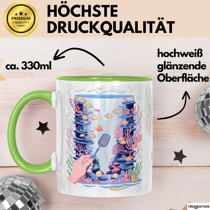 Aquarianer Tasse Geschenk Lustige Geschenkidee Spruch Für Fisch Halter Grün Trendation