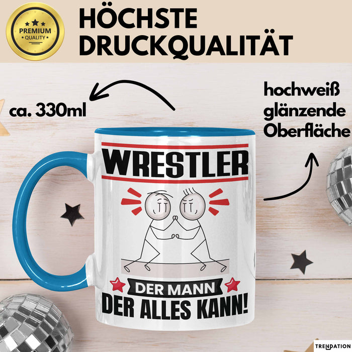Wrestler Tasse Geschenk für Wrestler Der Mann Der Alles Kann Geschenkidee zum Geburtstag Blau Trendation
