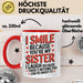 Schwester Tasse Geschenk I Smile Because Youre My Sister Geschenkidee Rot Trendation