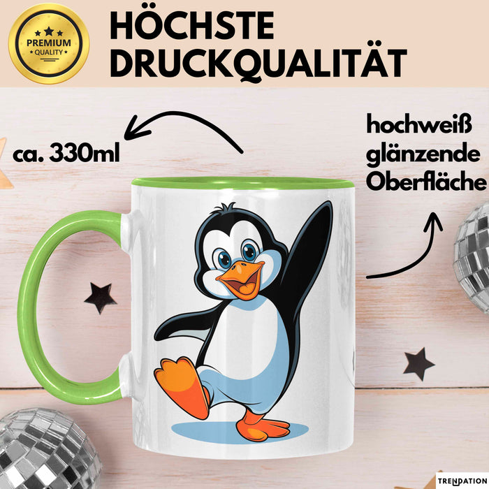 Pinguin Tier Tasse Geschenk Lustige Geschenkidee Spruch Grün Trendation